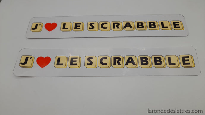 Autocollant J'aime le Scrabble - La Ronde des Lettres