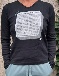 T-Shirt adulte "Anagrammes inoubliables" col en V