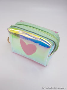 Trousse Porte-Clé Love Fermeture Verte