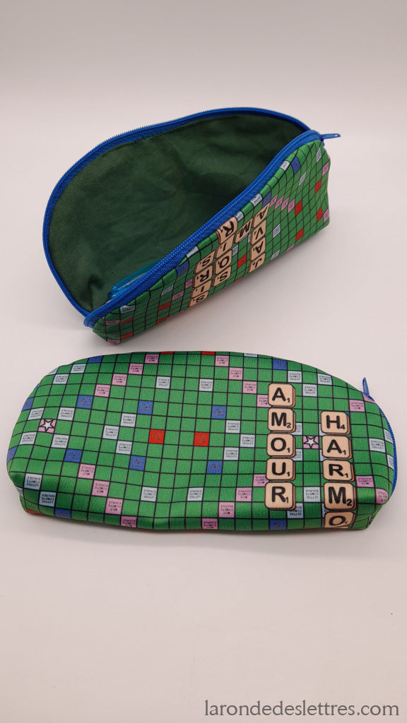 Trousse ronde Scrabble cousu main - La Ronde des Lettres