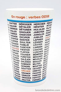 Verre Plastique Scrabble Verbes intransitifs - La Ronde des Lettres