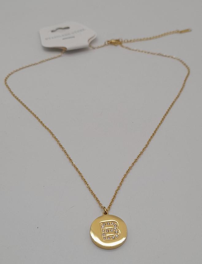 Collier doré pendentif initiale