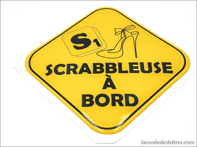 Autocollant Scrabbleuse à bord - La Ronde des Lettres