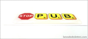 Autocollant Stop Pub - La Ronde des Lettres