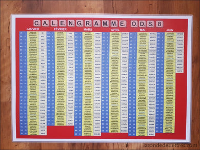 Set de table A3 Calengramme ODS8 - La Ronde des Lettres